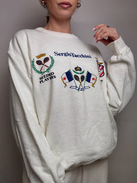 Sweat col rond blanc SERGIO TACCHINI L vintage