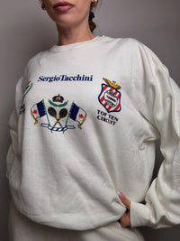 Sweat col rond blanc SERGIO TACCHINI L vintage