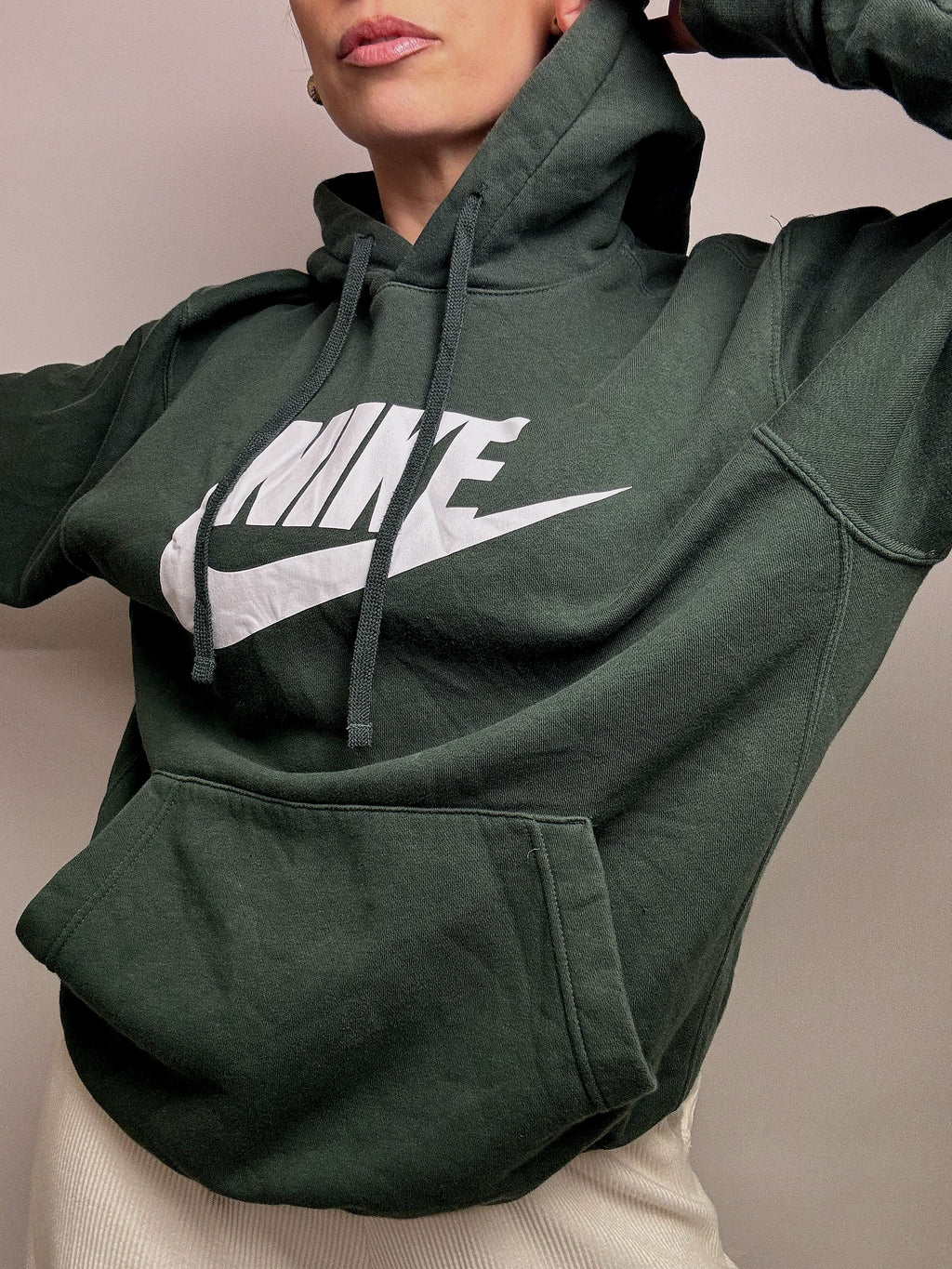 NIKE M Vintage Grüner Hoodie