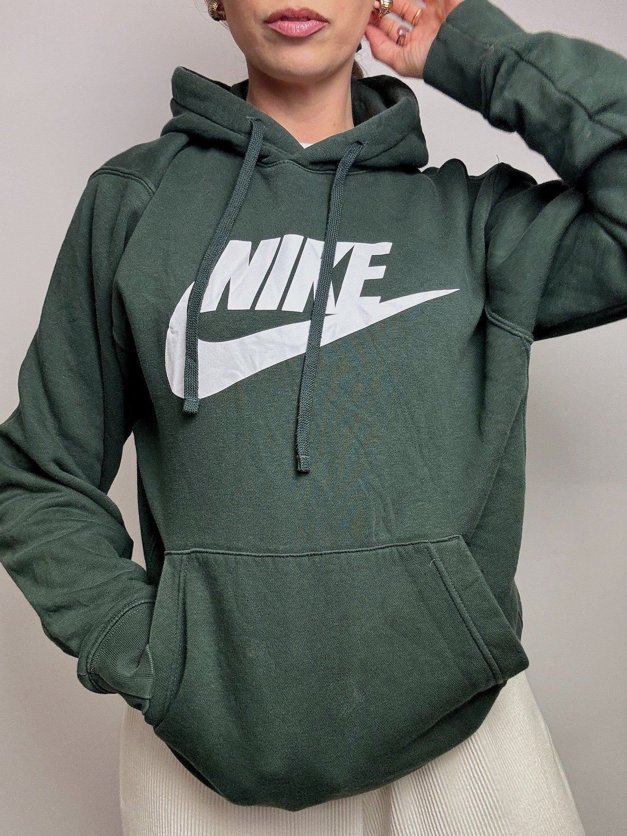 NIKE M Vintage Grüner Hoodie