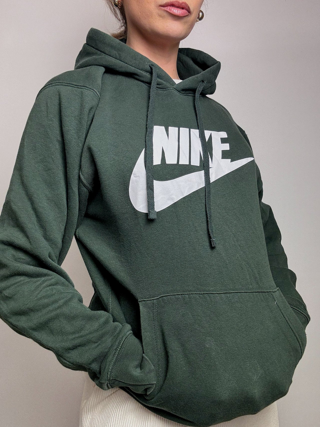 NIKE M Vintage Grüner Hoodie