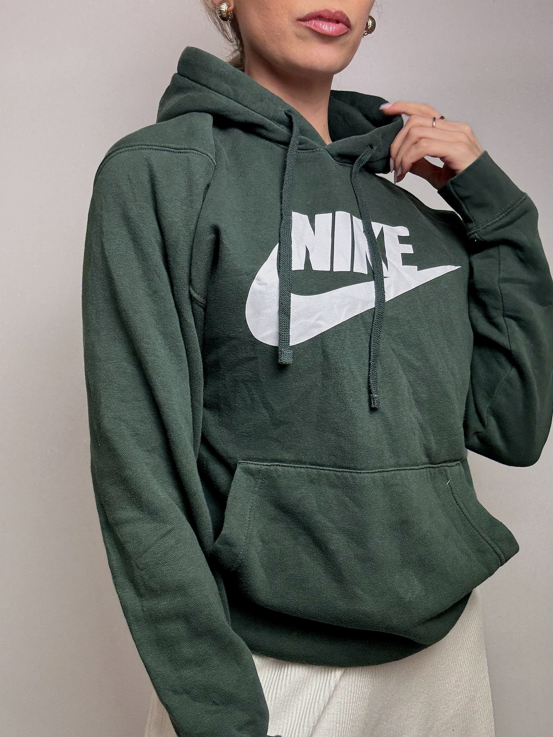 NIKE M Vintage Grüner Hoodie
