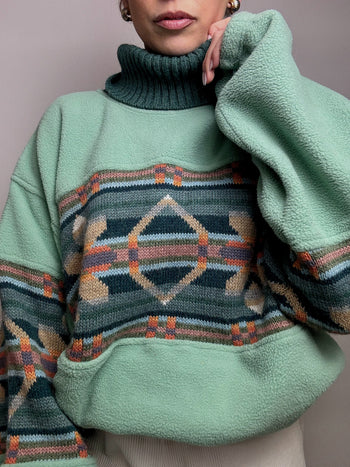 Pull polaire graphique oversize KAPPA XL vintage