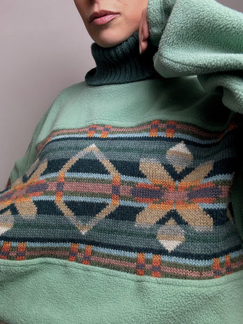 Pull polaire graphique oversize KAPPA XL vintage