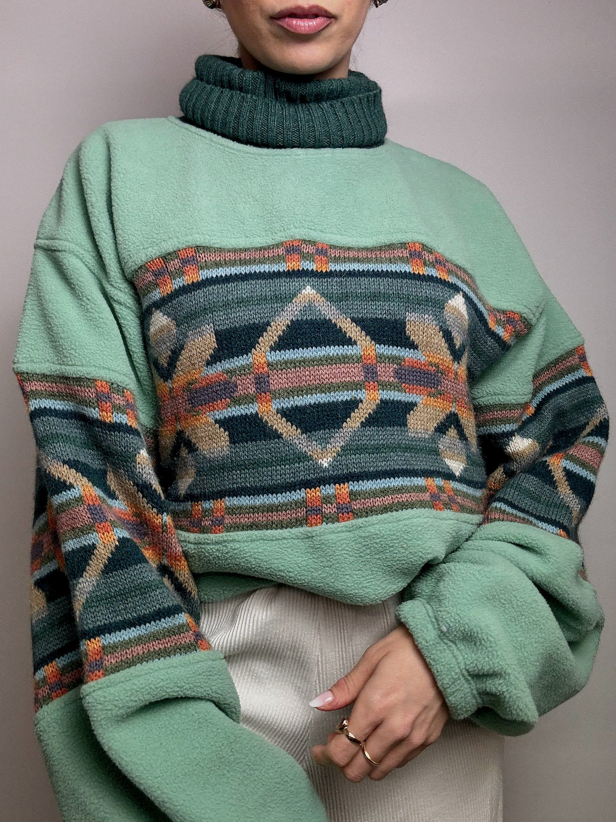 KAPPA XL vintage oversized graphic fleece sweater