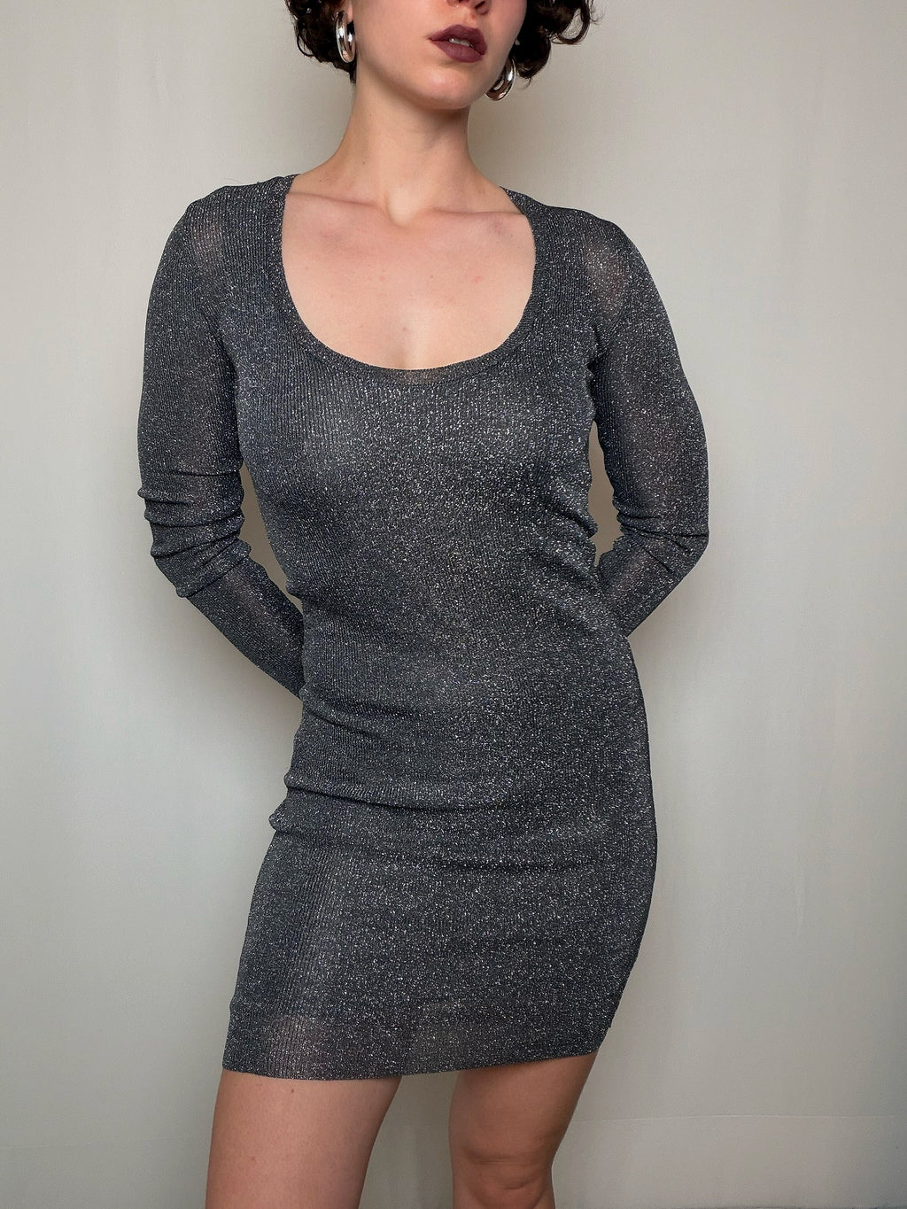 Robe en maille a paillettes S vintage