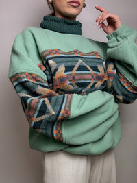 Pull polaire graphique oversize KAPPA XL vintage