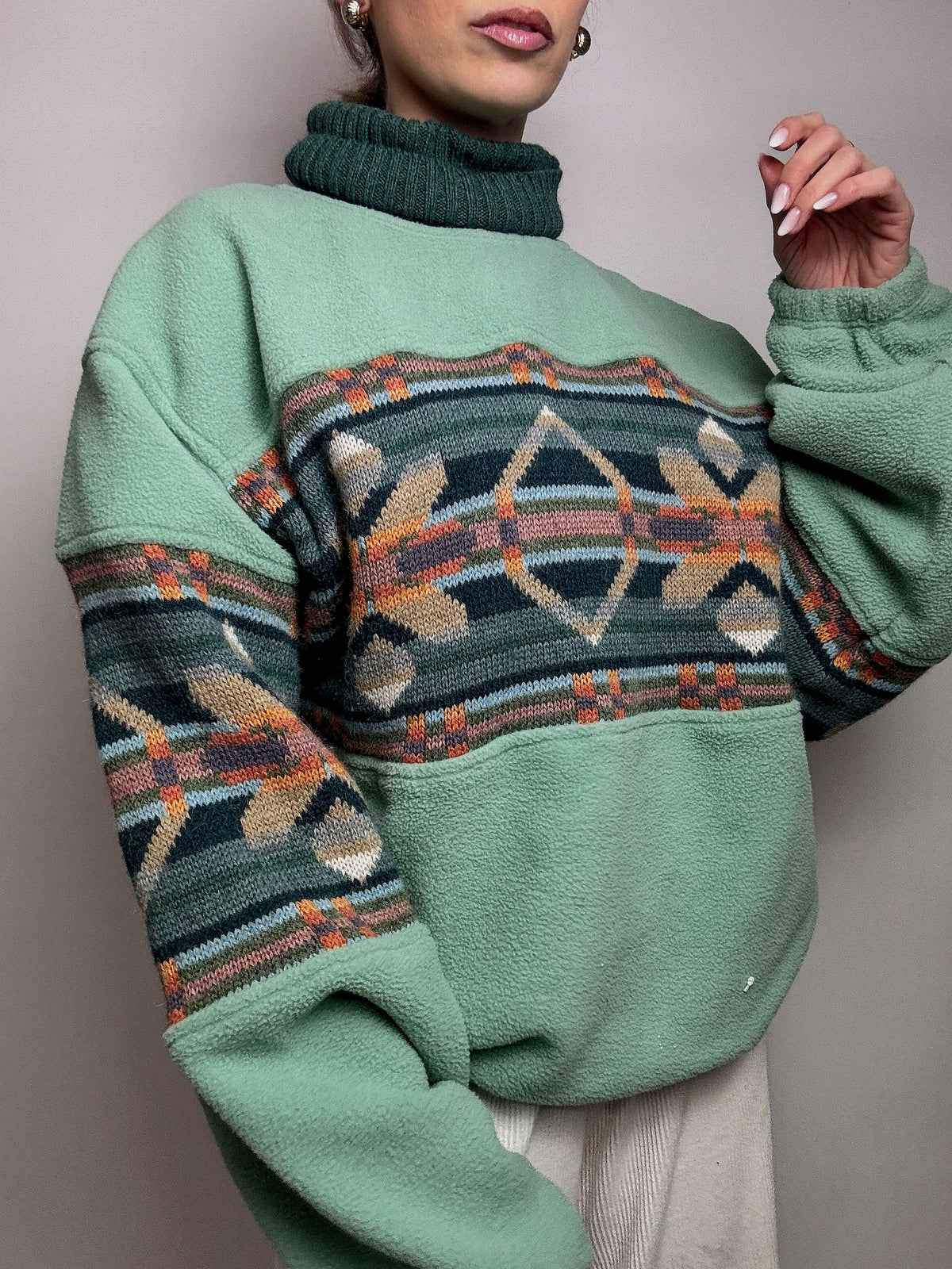 KAPPA XL vintage oversized graphic fleece sweater