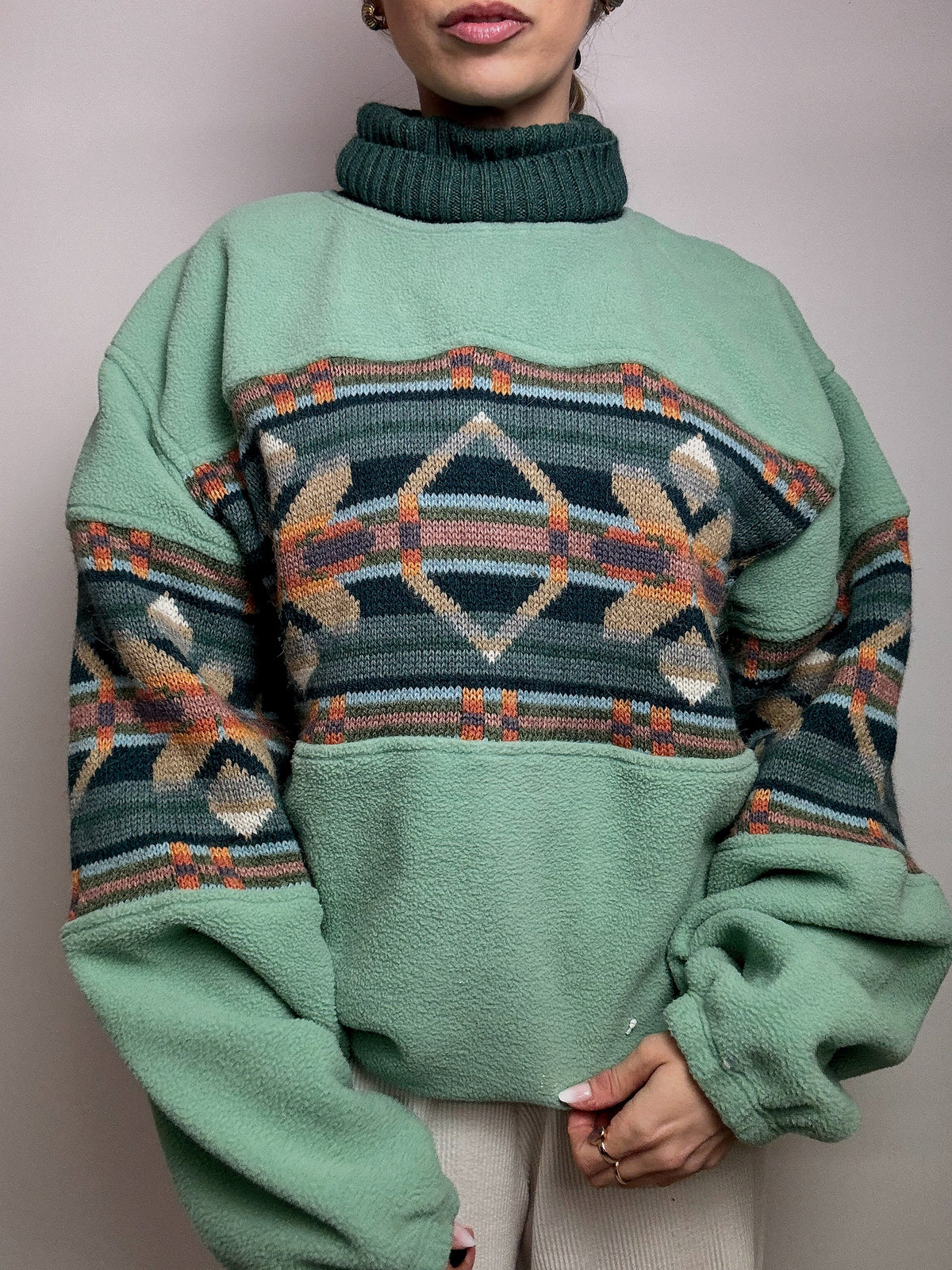 KAPPA XL vintage oversized graphic fleece sweater