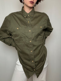 Chemise oversized en denim kaki M vintage