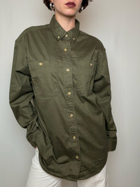 Chemise oversized en denim kaki M vintage