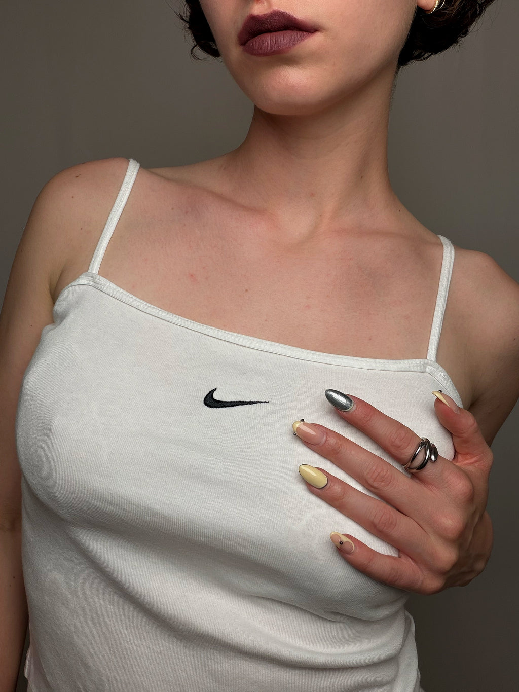 Top a bretelles blanc Nike S vintage