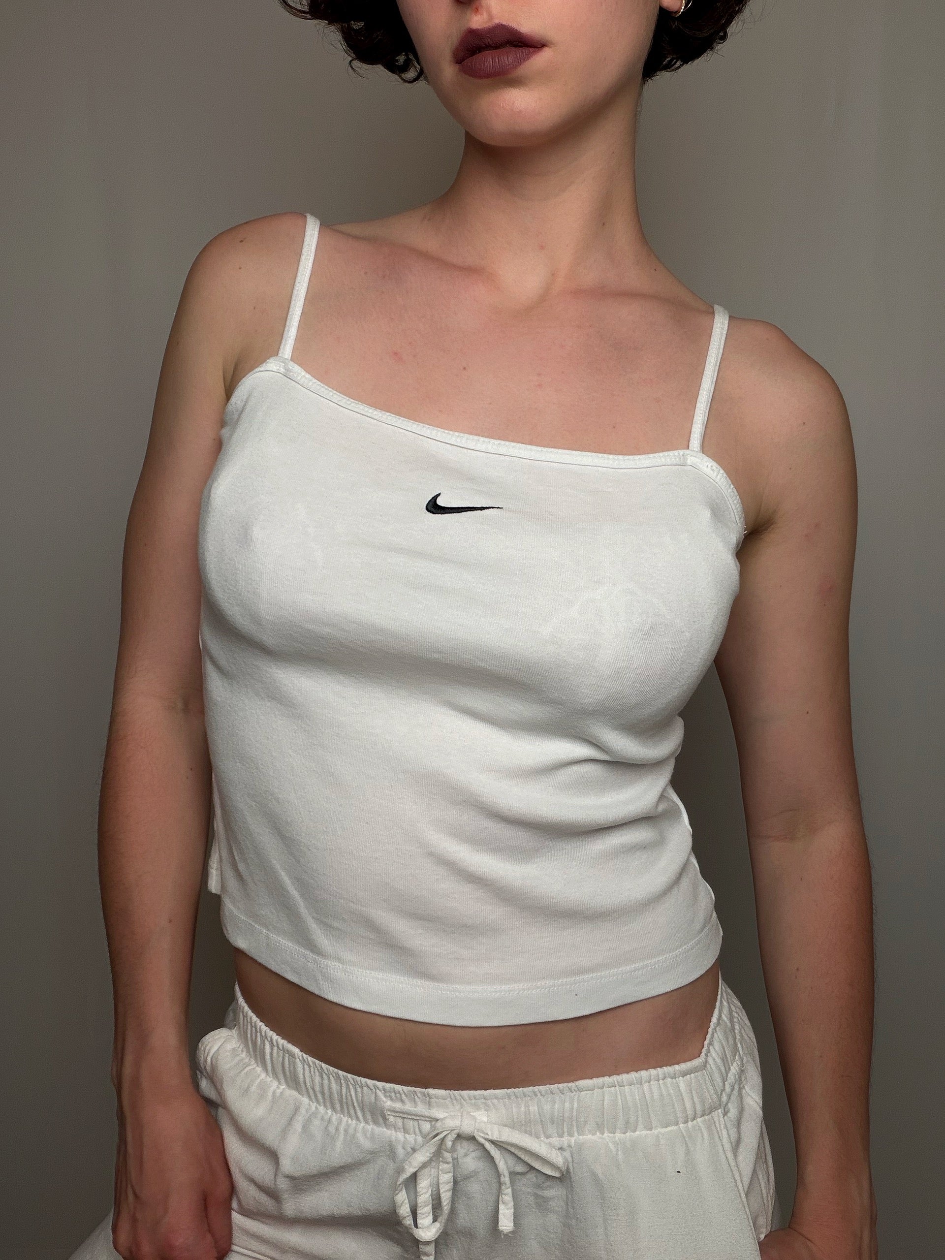 Top a bretelles blanc Nike S vintage
