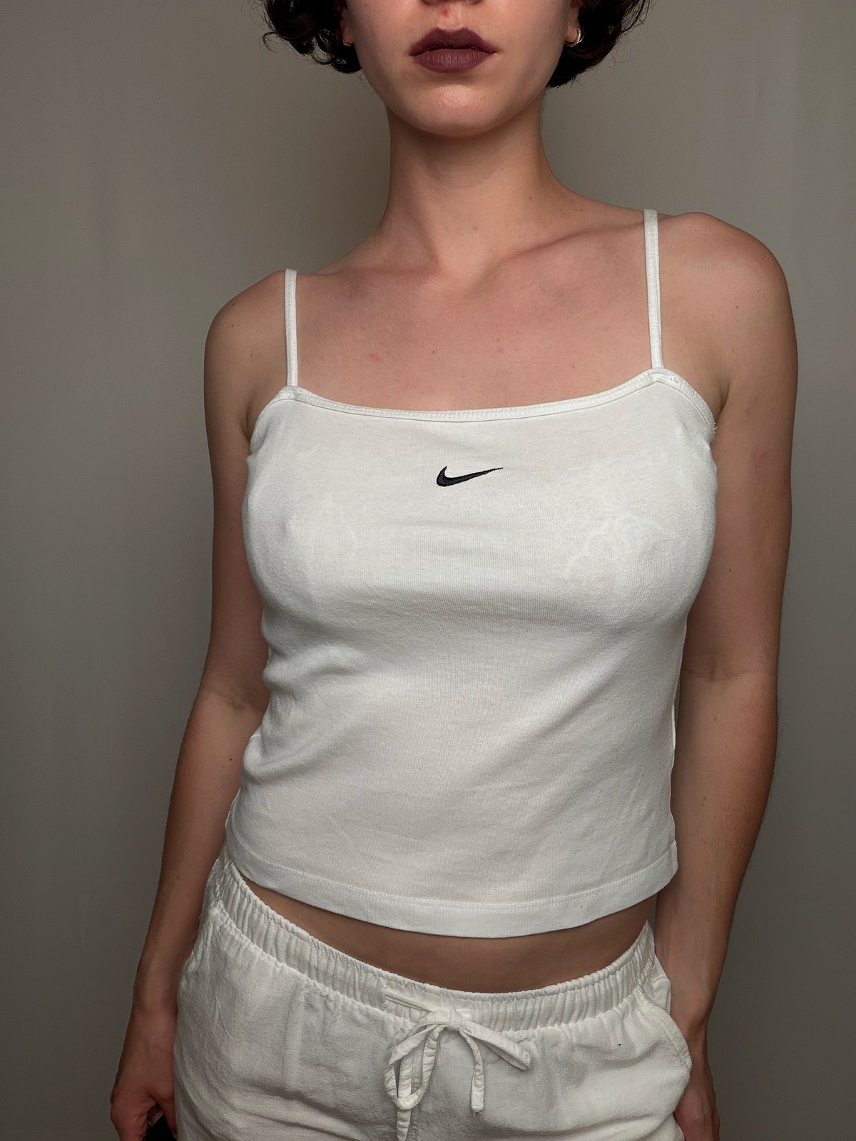 Top a bretelles blanc Nike S vintage