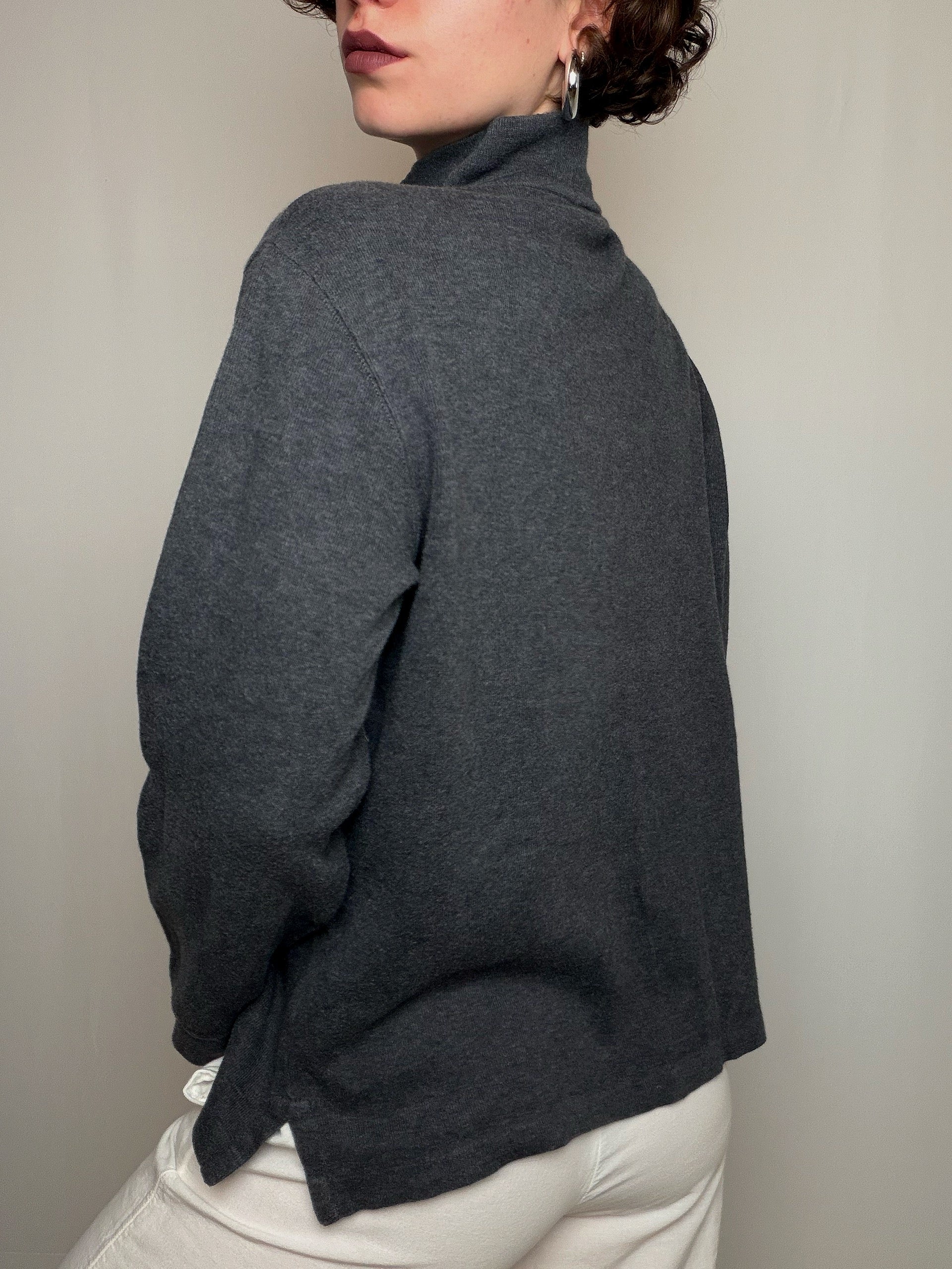 Pull camioneur gris Ralph Lauren S vintage