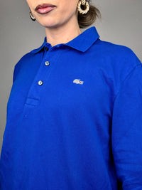 LACOSTE L Vintage blue long-sleeved polo shirt