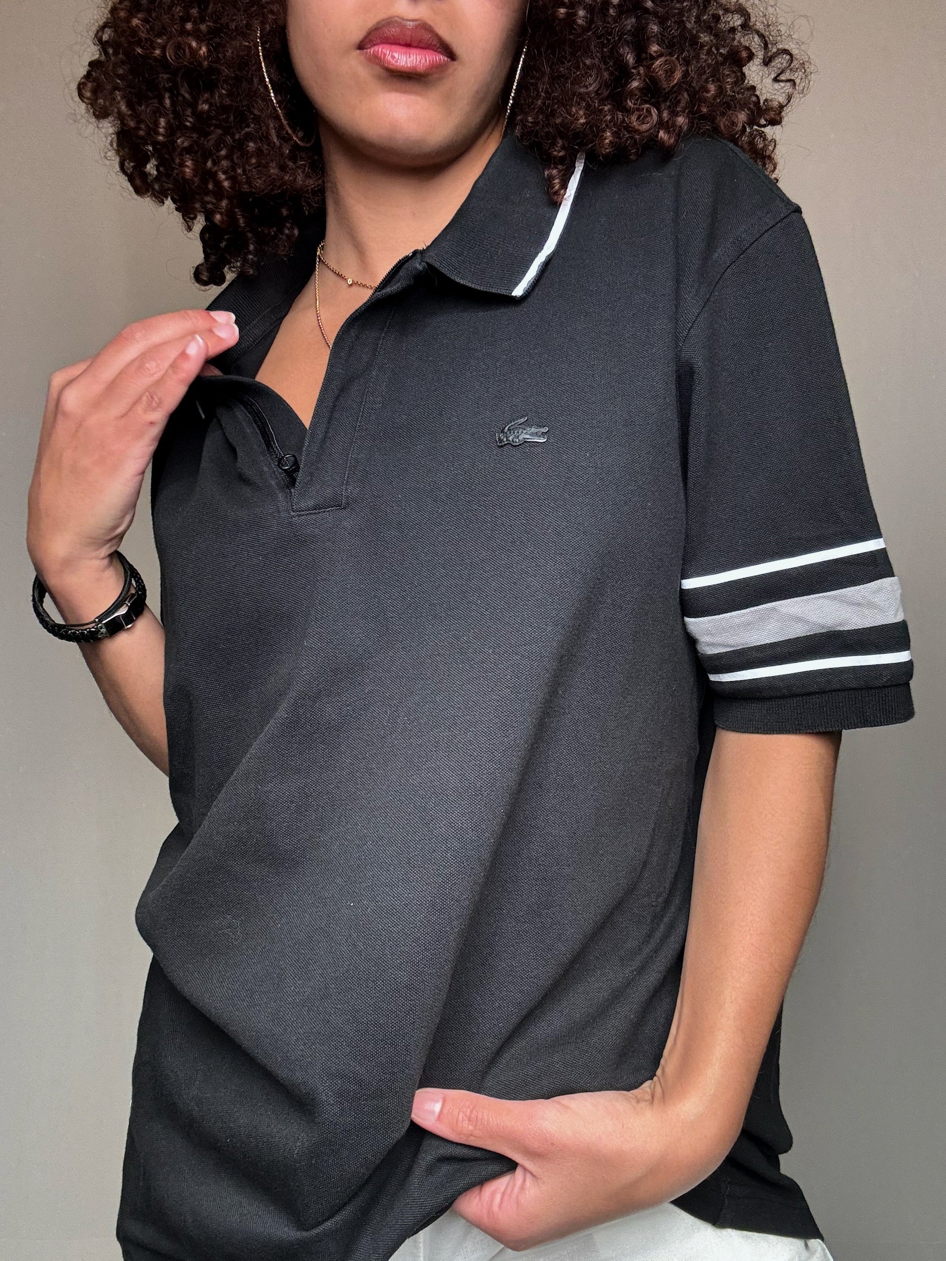 Polo noir Lacoste L vintage