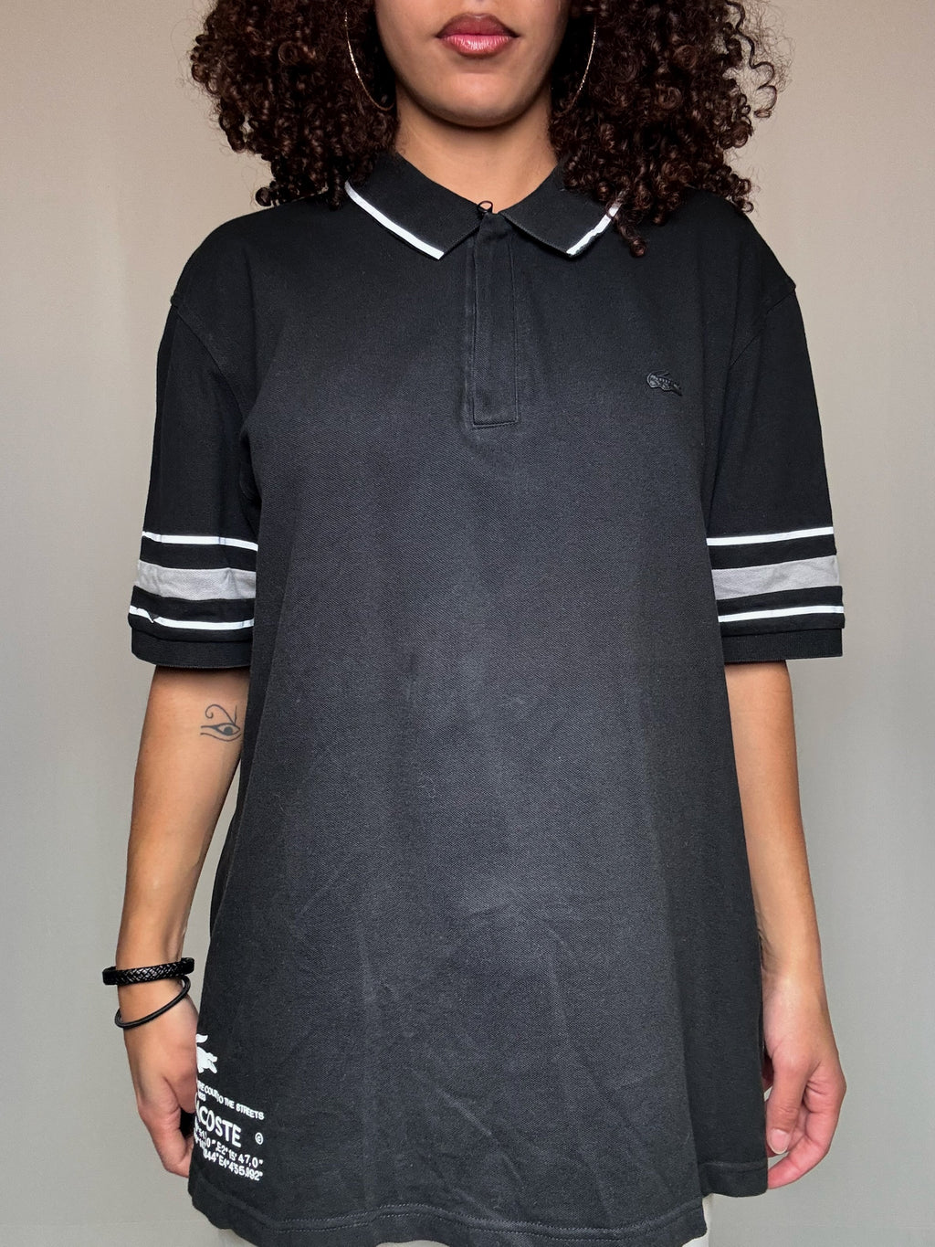 Polo noir Lacoste L vintage