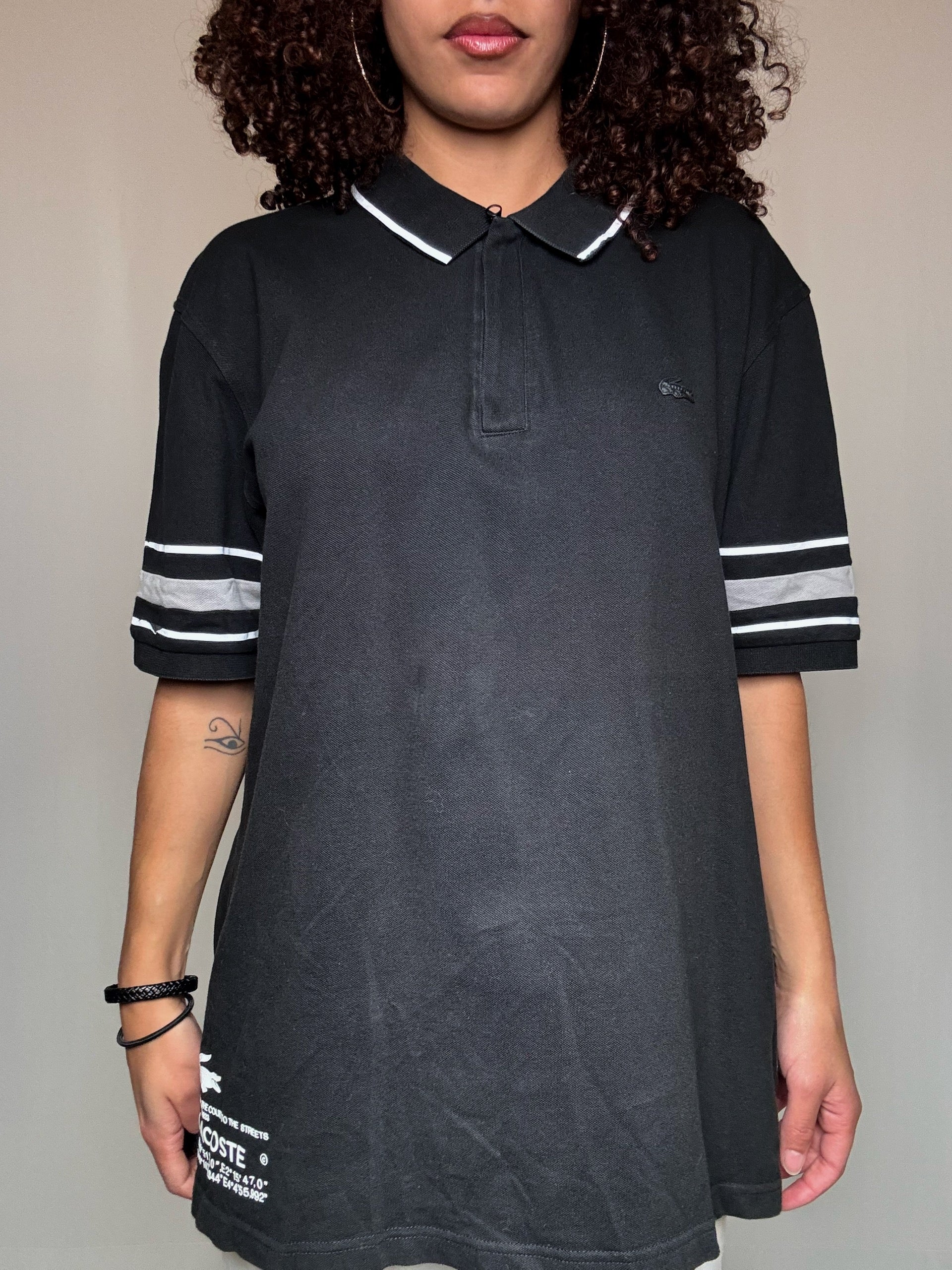 Polo noir Lacoste L vintage