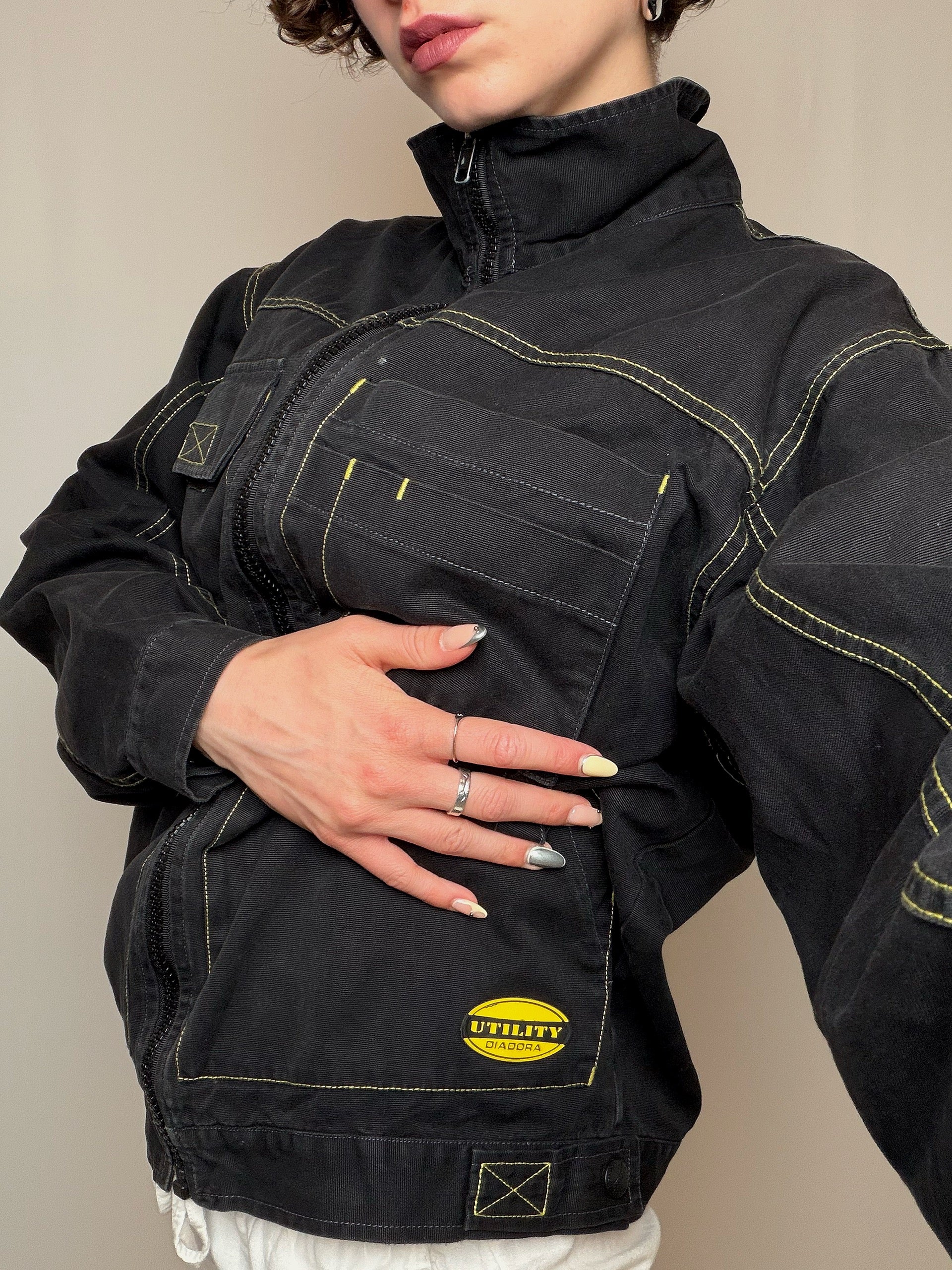 Veste en denim avec zip M vintage