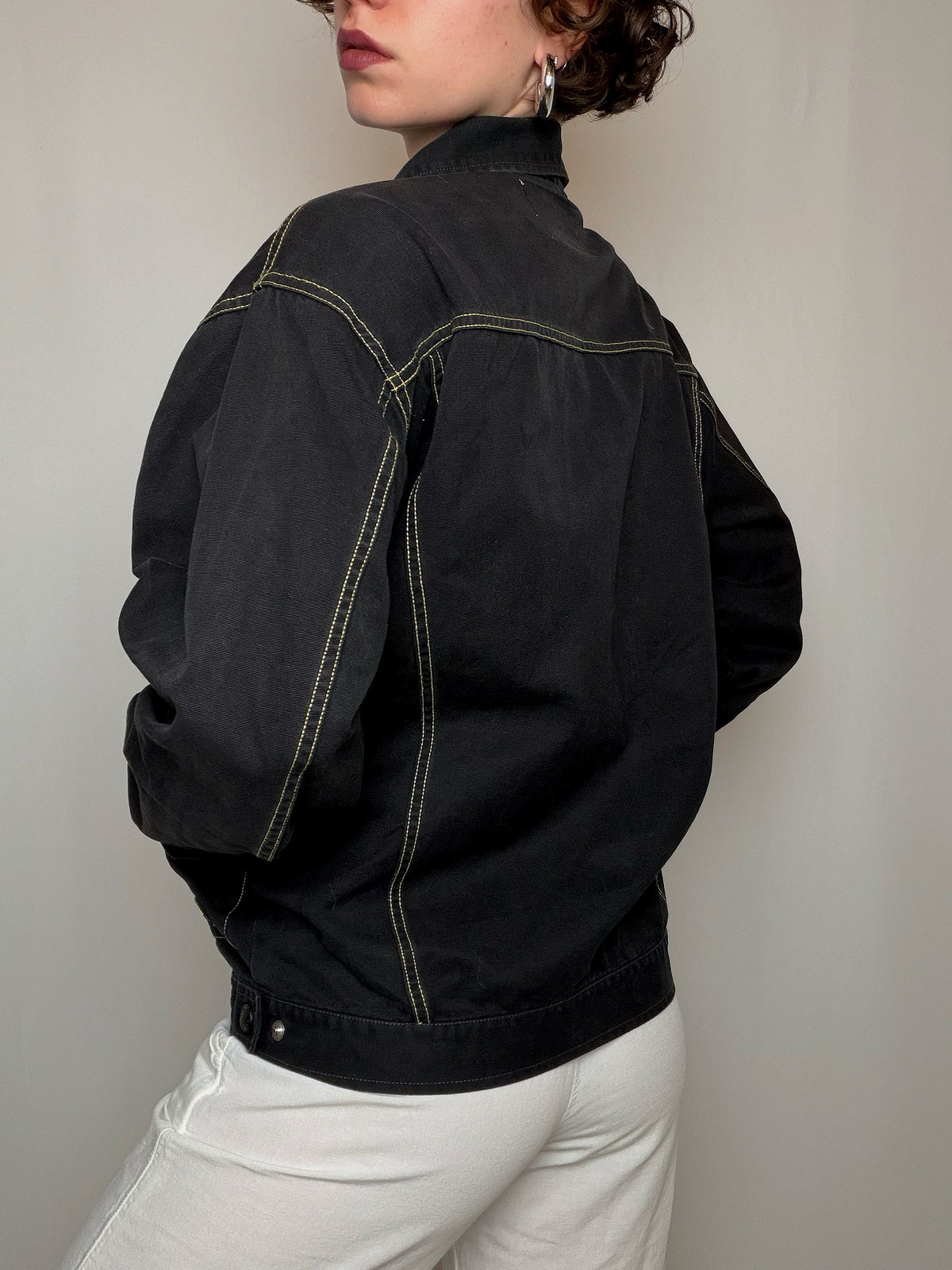 Veste en denim avec zip M vintage