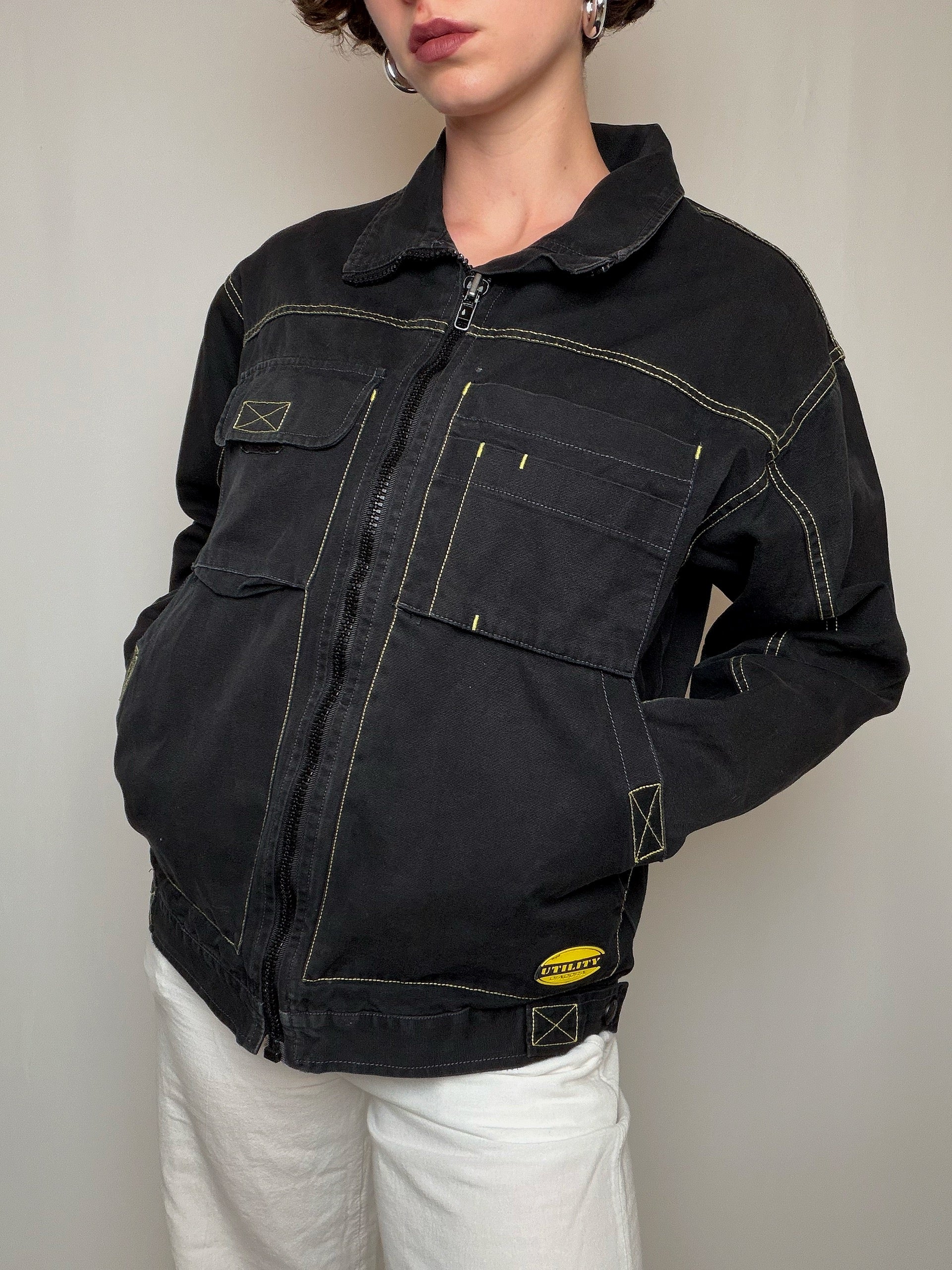 Veste en denim avec zip M vintage