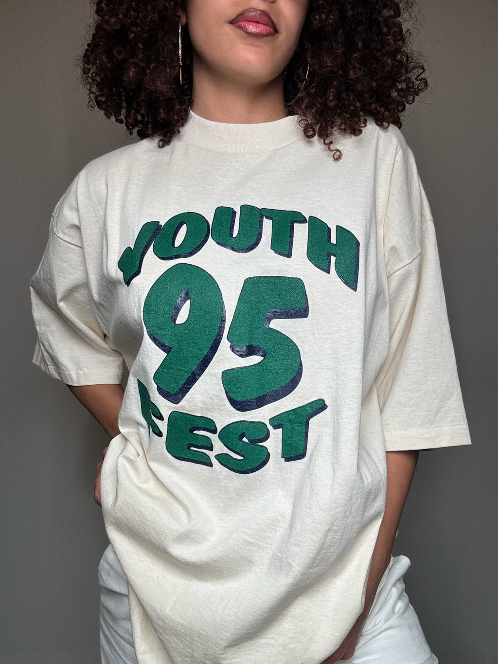 T-Shirt creme Youth Fest XL Vintage