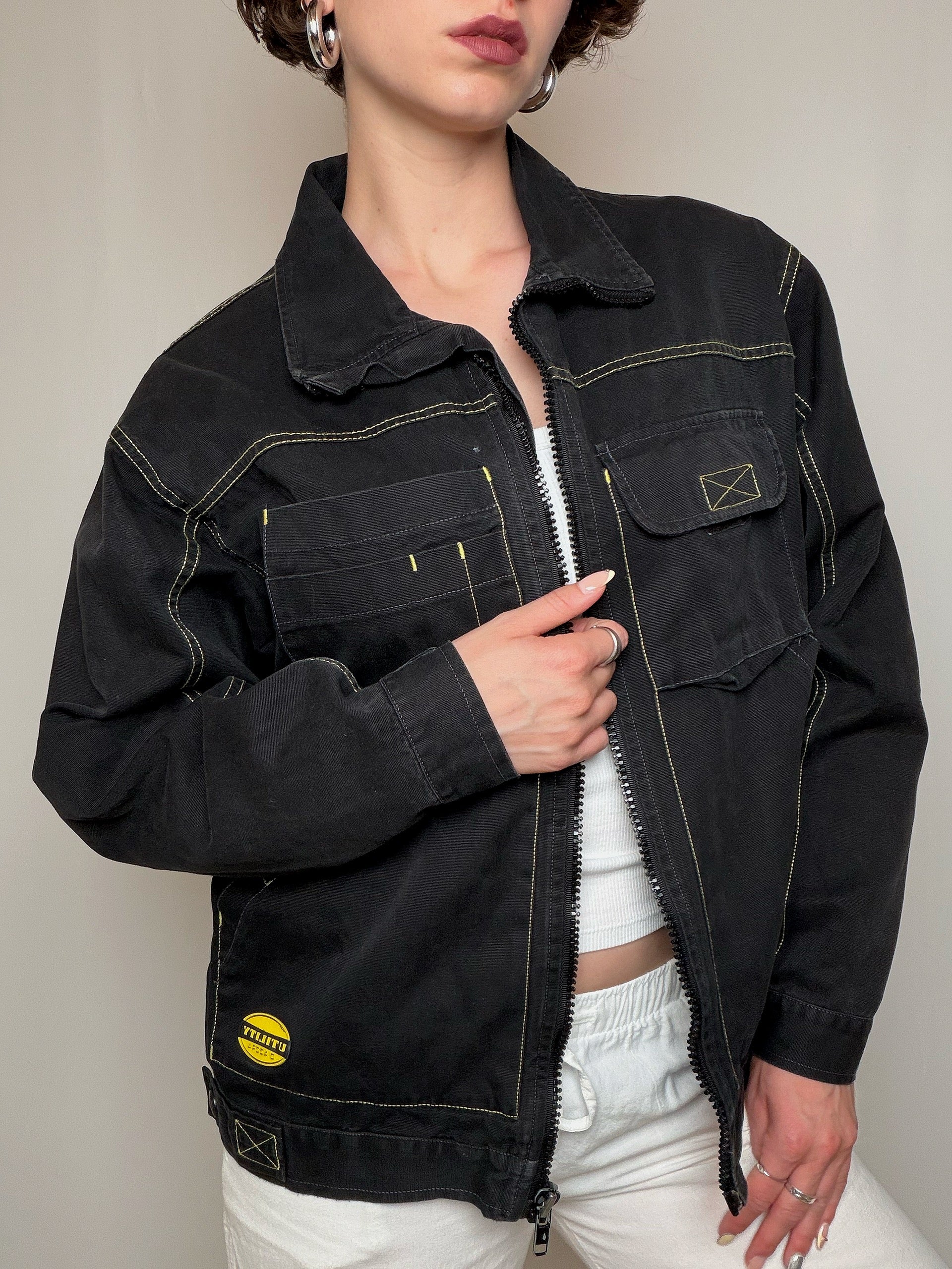 Veste en denim avec zip M vintage
