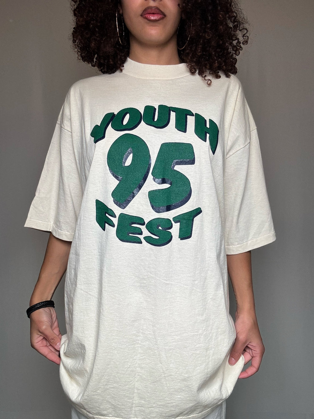 T-Shirt creme Youth Fest XL Vintage