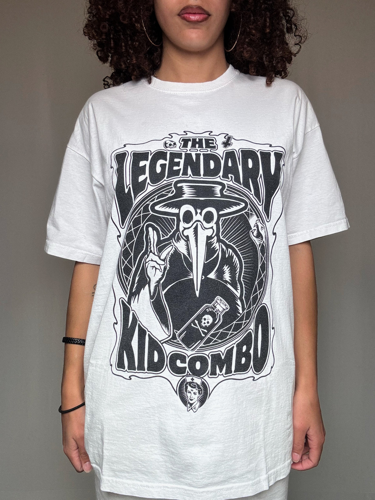 Tshirt blanc imprimé L vintage