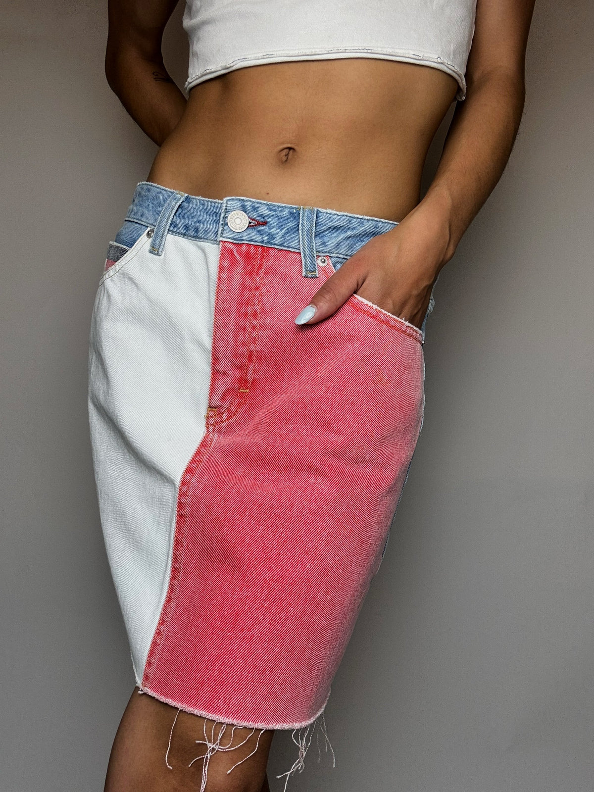 Jupe en jean colorée TOMMY HILFIGER S/M vintage