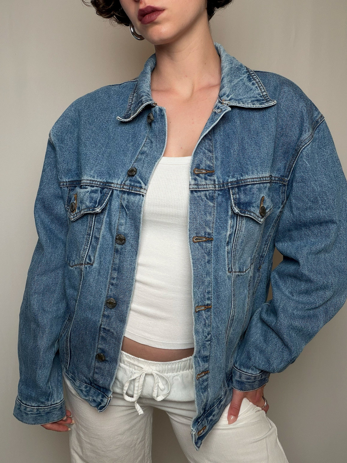Veste en denim oversized M vintage