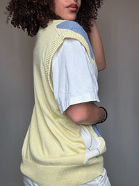 Vintage yellow plaid vest M