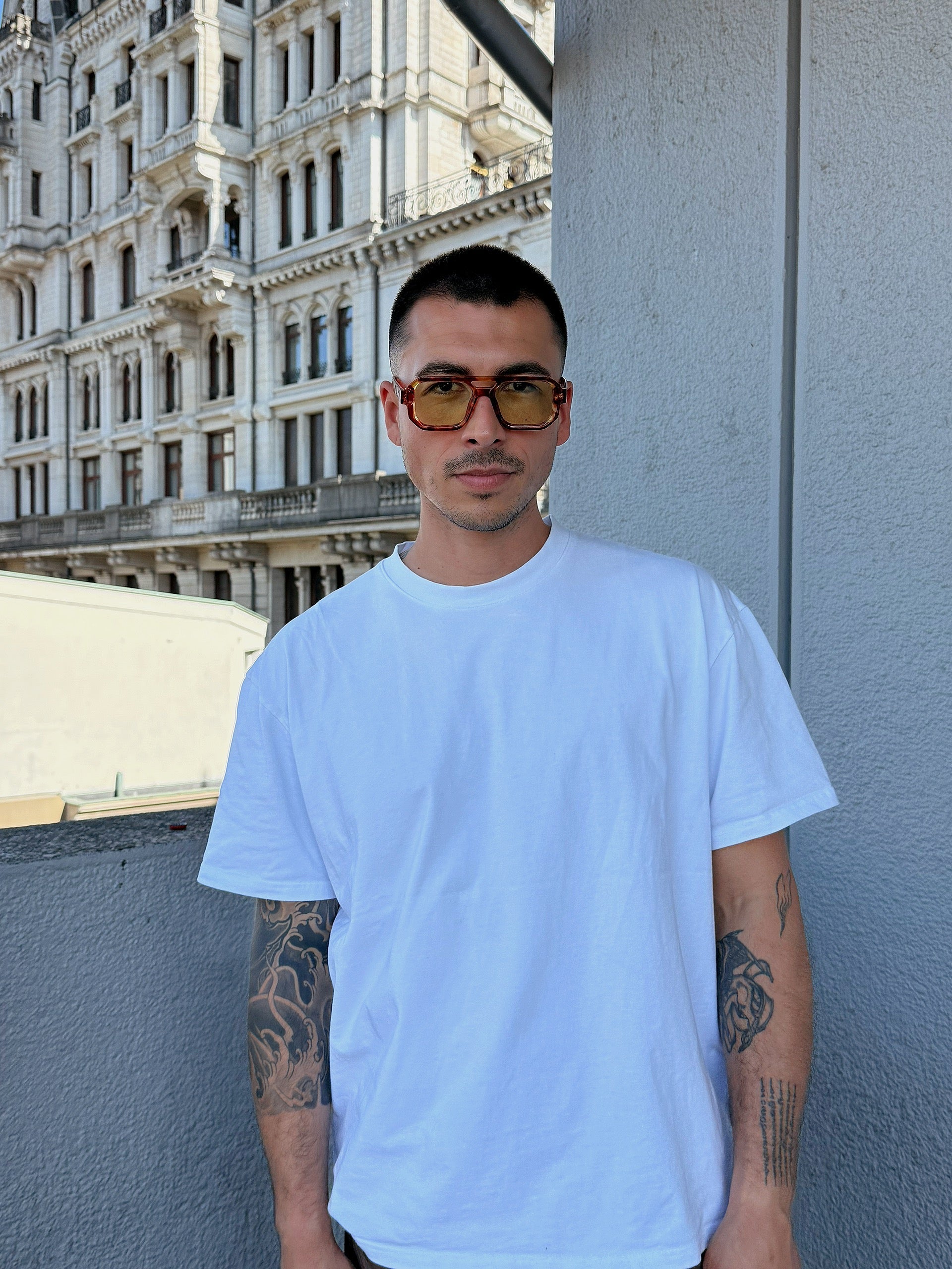 Blaue, recycelte, rechteckige Vintage-Brille mit blauen Gläsern 