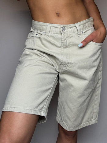 Short long en jean beige XL vintage
