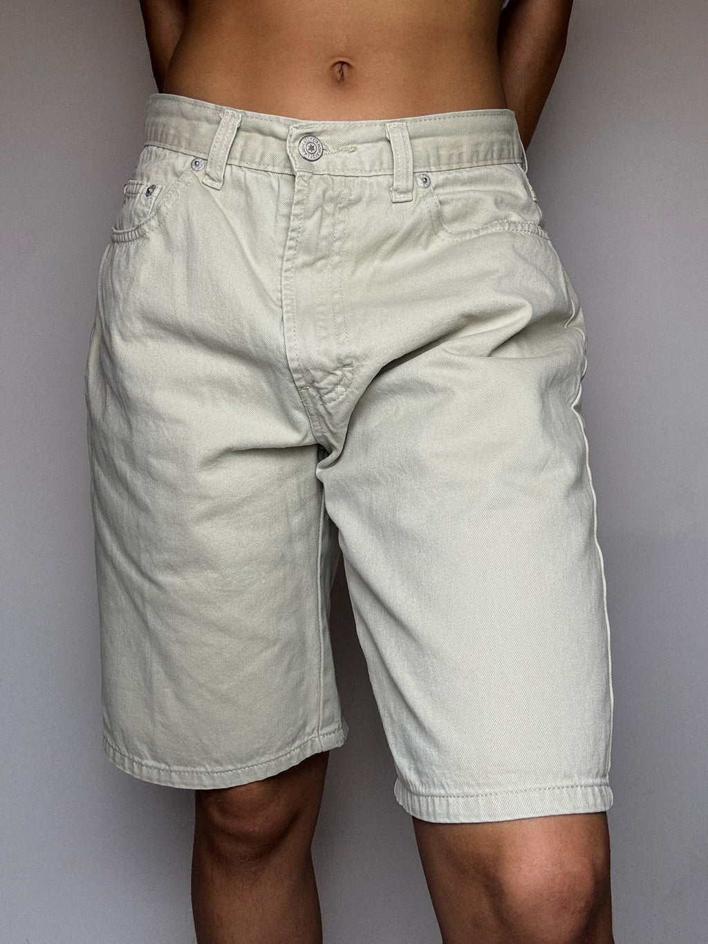 Beige vintage XL denim shorts