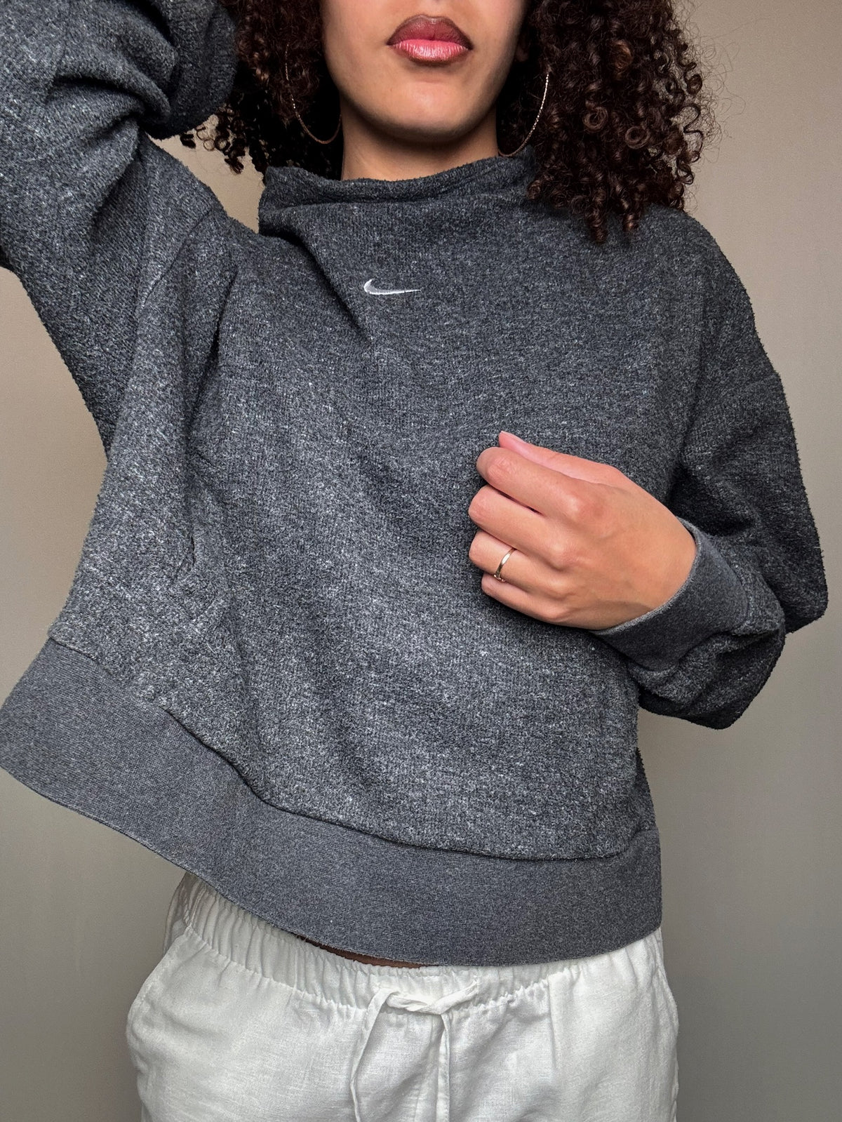 Pull crop col montant Nike S vintage