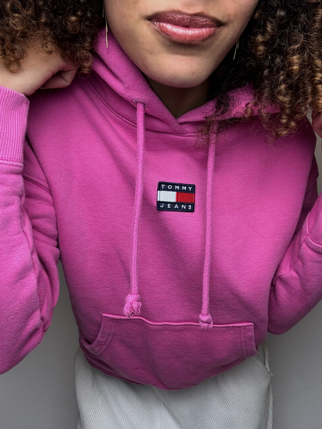 Sweat à capuche rose TOMMY HILFIGER S vintage