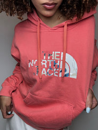 Sweat à capuche saumon THE NORTH FACE L vintage