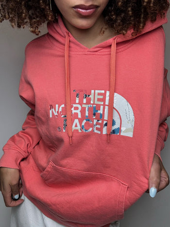 Sweat à capuche saumon THE NORTH FACE L vintage