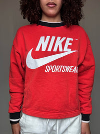 Pull crop rouge Nike S vintage