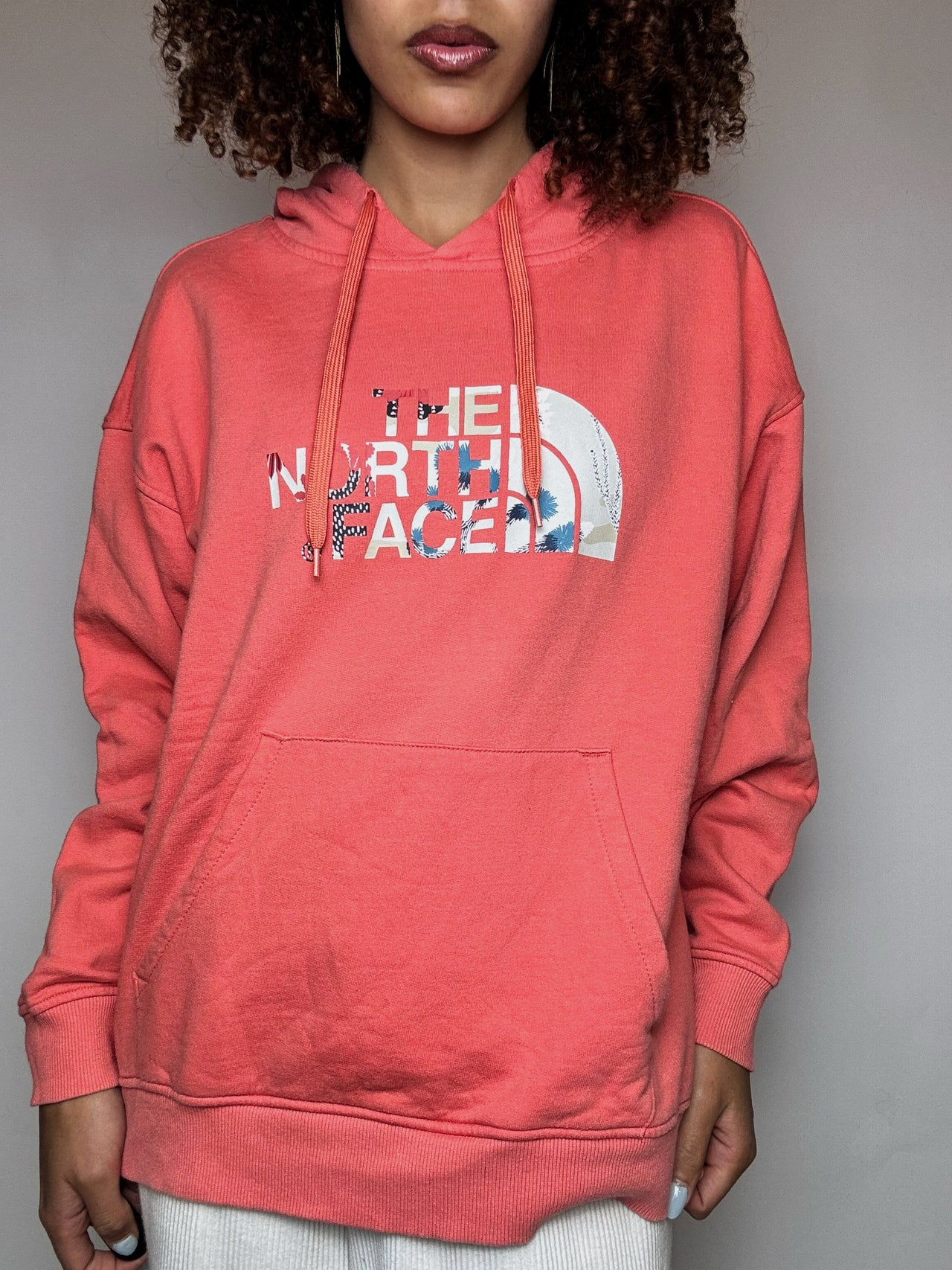 Sweat à capuche saumon THE NORTH FACE L vintage