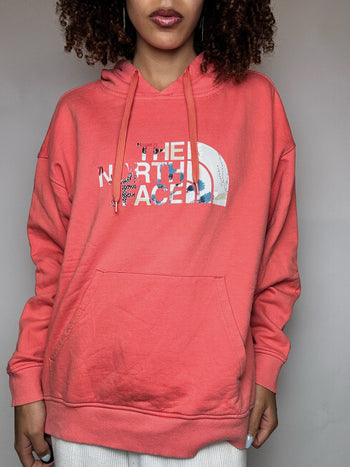 Sweat à capuche saumon THE NORTH FACE L vintage