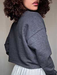 Graues Adidas Crop-Sweatshirt XS Vintage