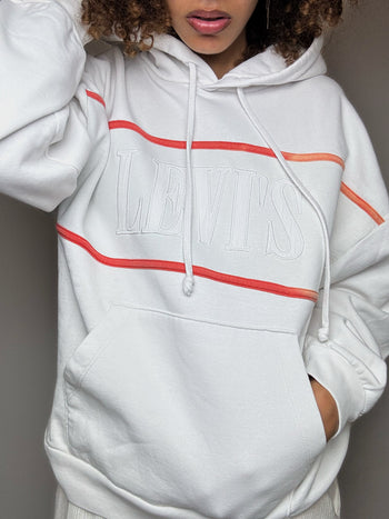 Sweat à capuche blanc LEVI'S S/M vintage