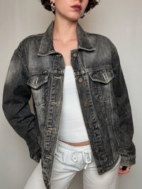Veste en denim grise L vintage