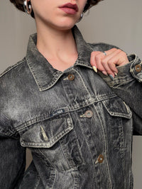 Veste en denim grise L vintage