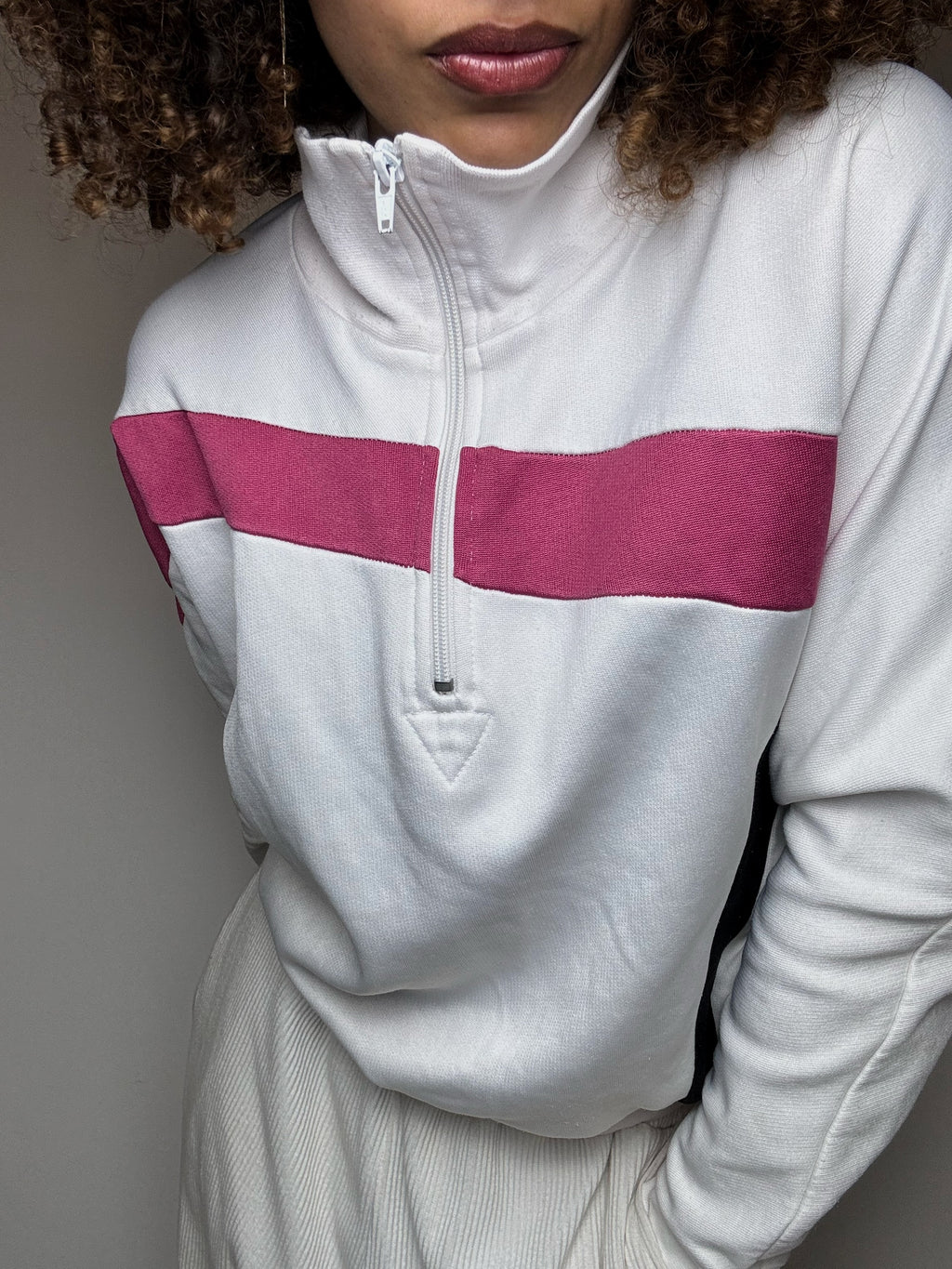 Sweat à zip blanc LEVI'S XS vintage