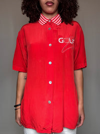 Golf-Seidenbluse M/L Vintage