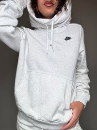 Vintage Grey Nike M Hoodie with High Neck